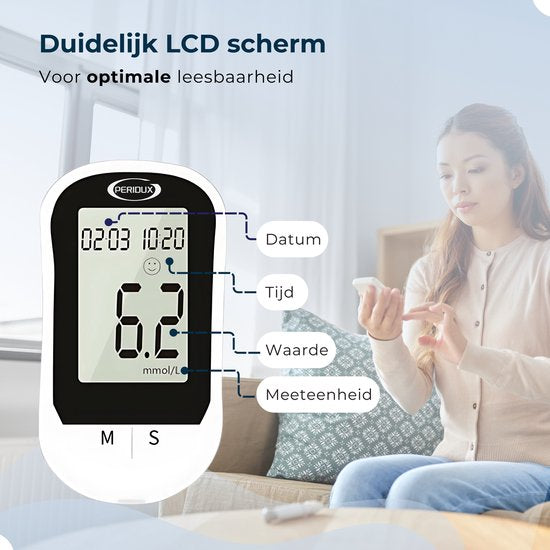 Peridux® - Glucosemeter - Startpakket - Inclusief GRATIS 50 Teststrips & 50 Lancettes