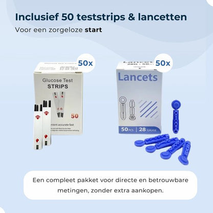 Peridux® - Glucosemeter - Startpakket - Inclusief GRATIS 50 Teststrips & 50 Lancettes
