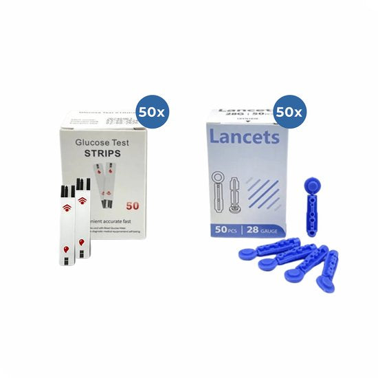 Peridux® - Glucosemeter Navulset - Set van 50 Teststrips & 50 Lancetten - Toepasbaar bij de Glucosemeter van Peridux